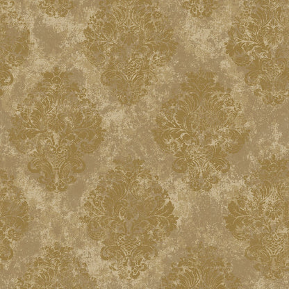 Metallic FX Damask Wallpaper - Gold - Galerie - W78225 - Premier Wallcovering