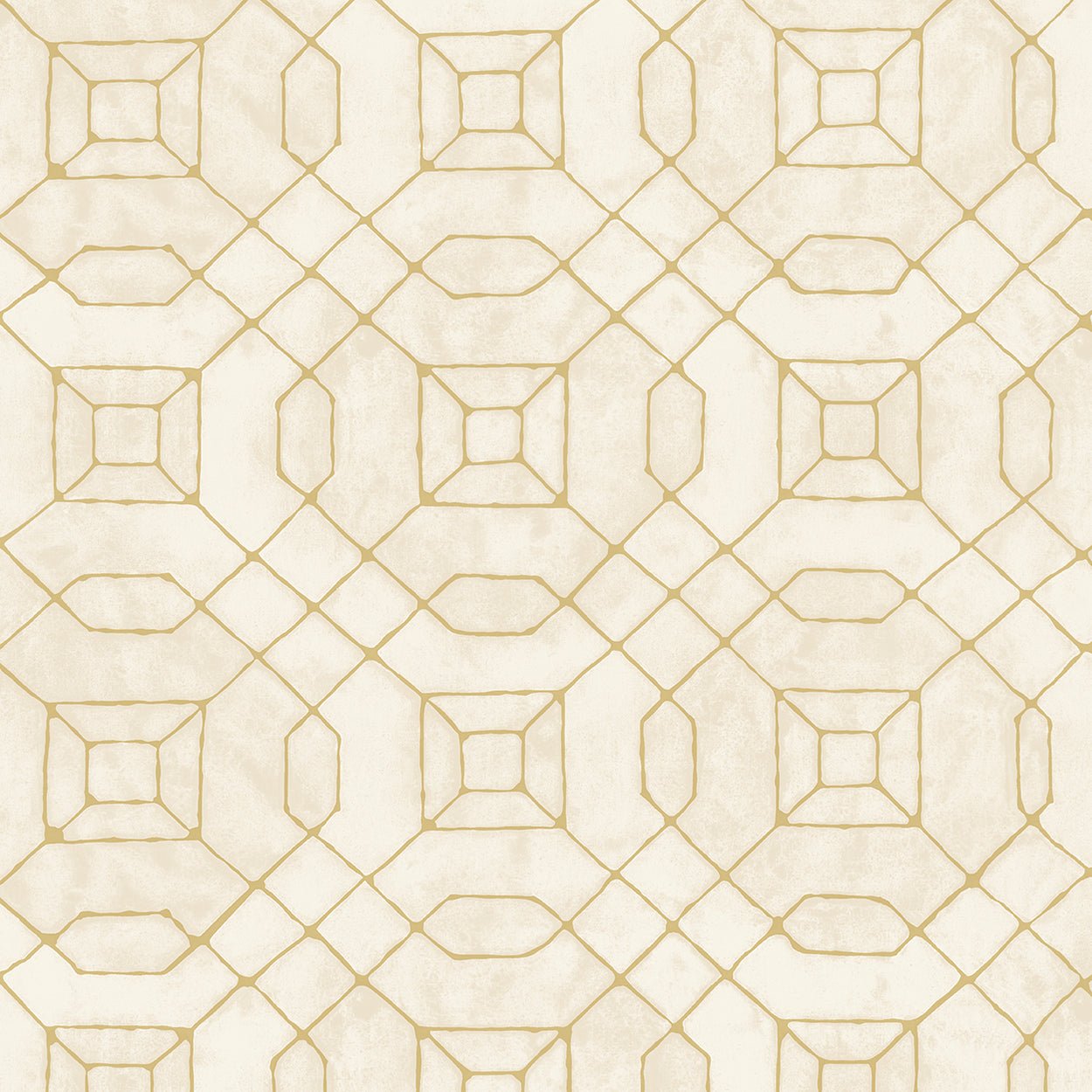 Metallic FX Linear Geo Wallpaper - Cream / Gold - Galerie - W78216 - Premier Wallcovering