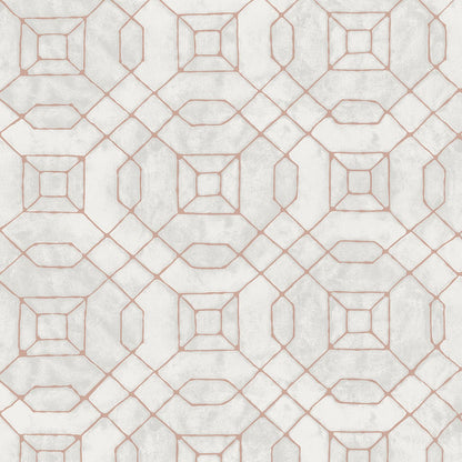 Metallic FX Linear Geo Wallpaper - Rose Gold - Galerie - W78215 - Premier Wallcovering