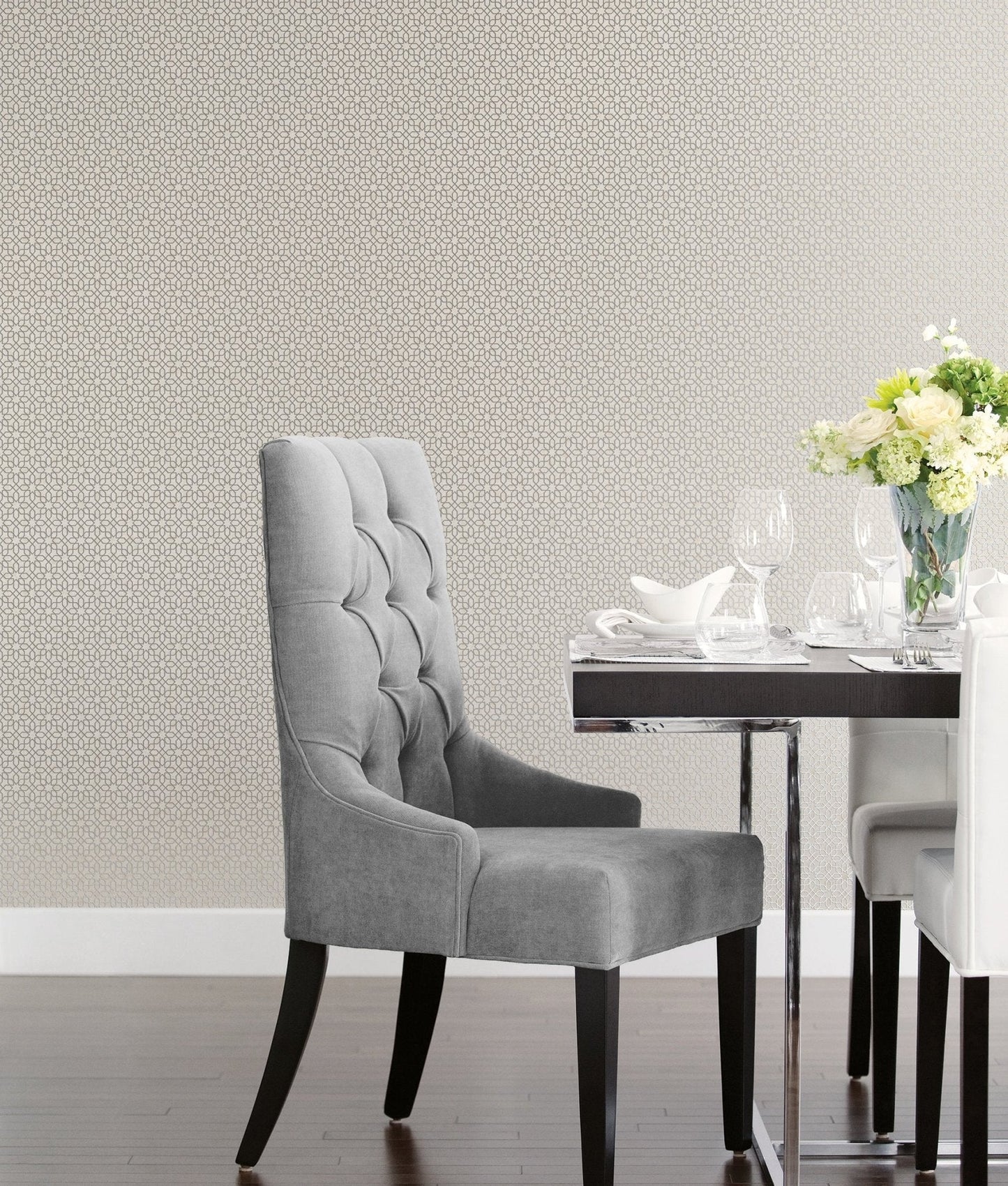 Metallic FX Mosaic Wallpaper - Off White / Silver - Galerie - W78185 - Premier Wallcovering