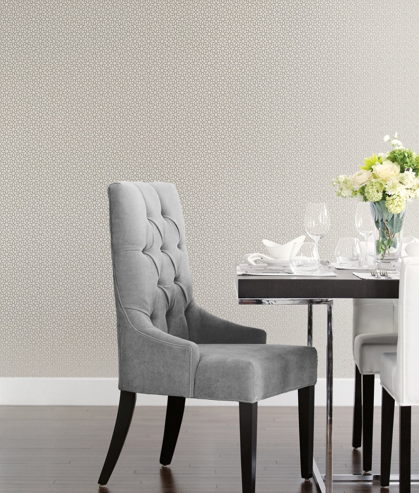 Metallic FX Mosaic Wallpaper - Off White / Silver - Galerie - W78185 - Premier Wallcovering