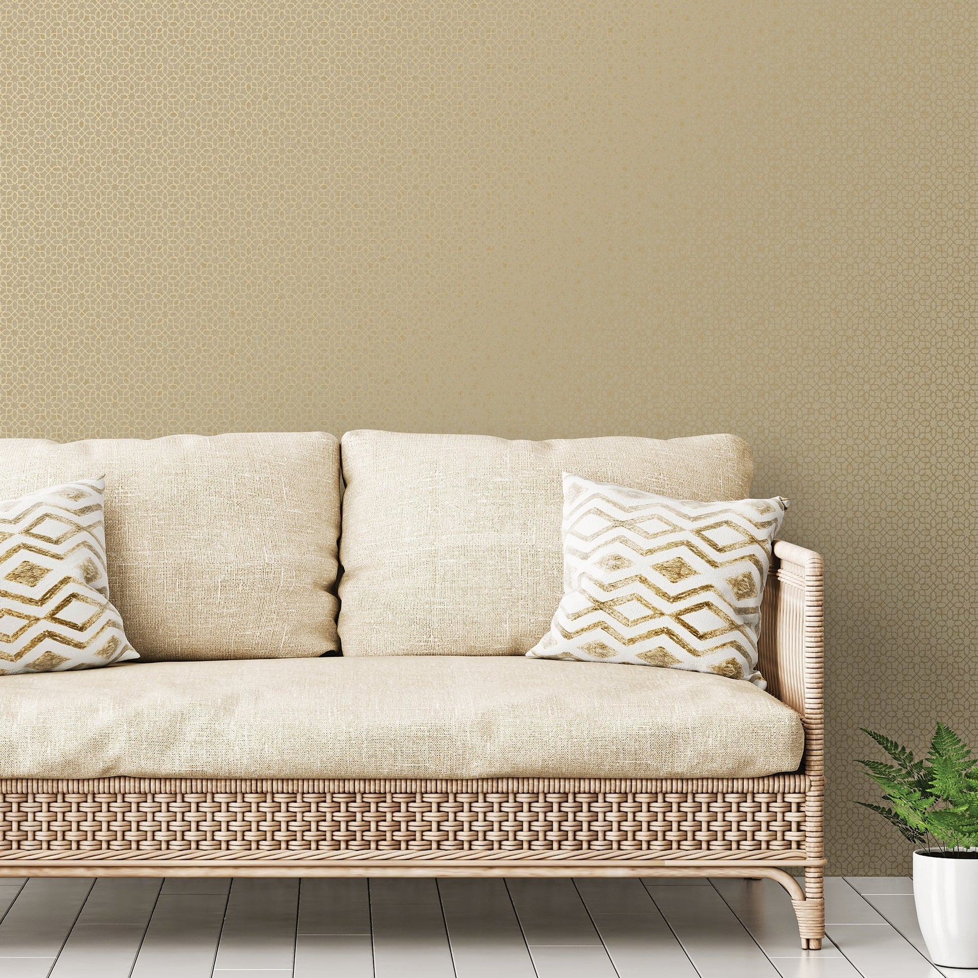 Metallic FX Mosaic Wallpaper - Deep Gold - Galerie - W78183 - Premier Wallcovering