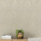 Metallic FX Rustic Damask Wallpaper - Cream / Gold - Galerie - W78179 - Premier Wallcovering
