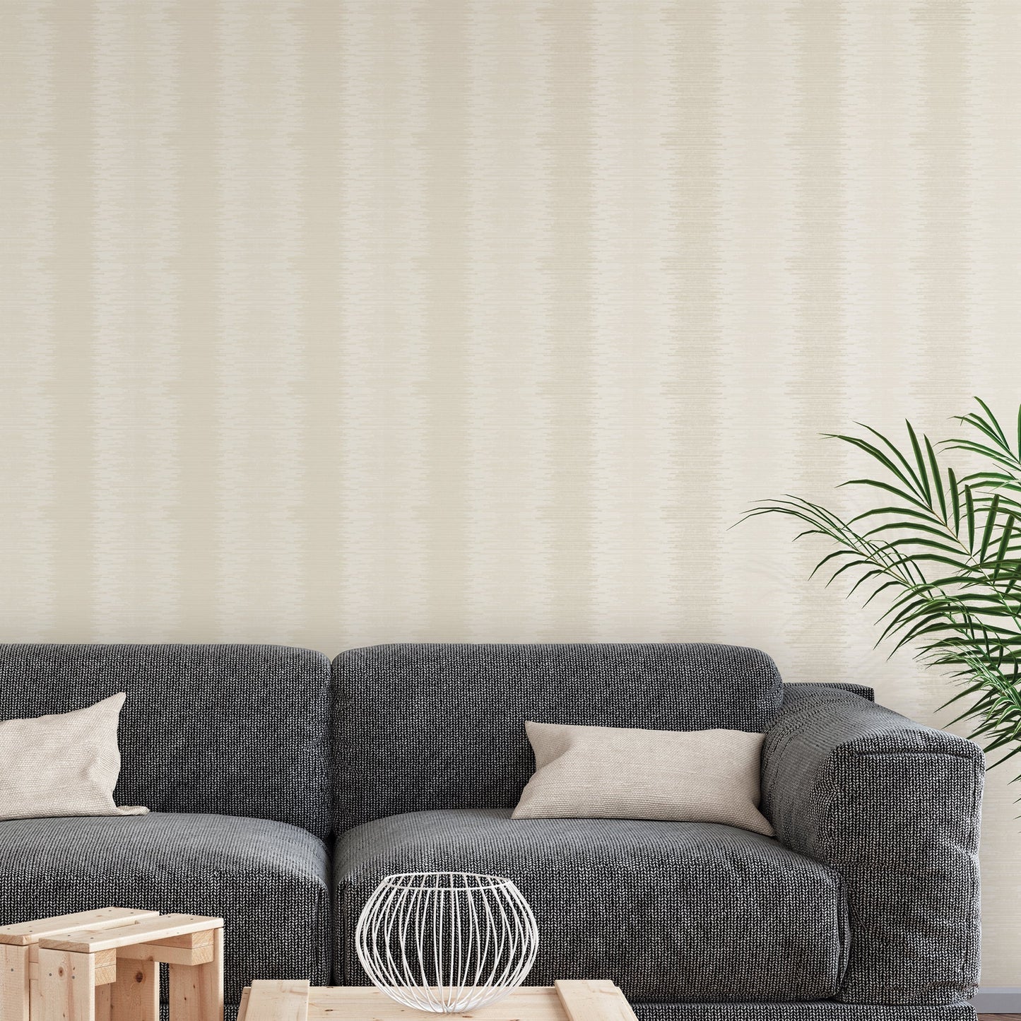 Metallic FX Shaded Stripe Wallpaper - Pearl - Galerie - W78199 - Premier Wallcovering