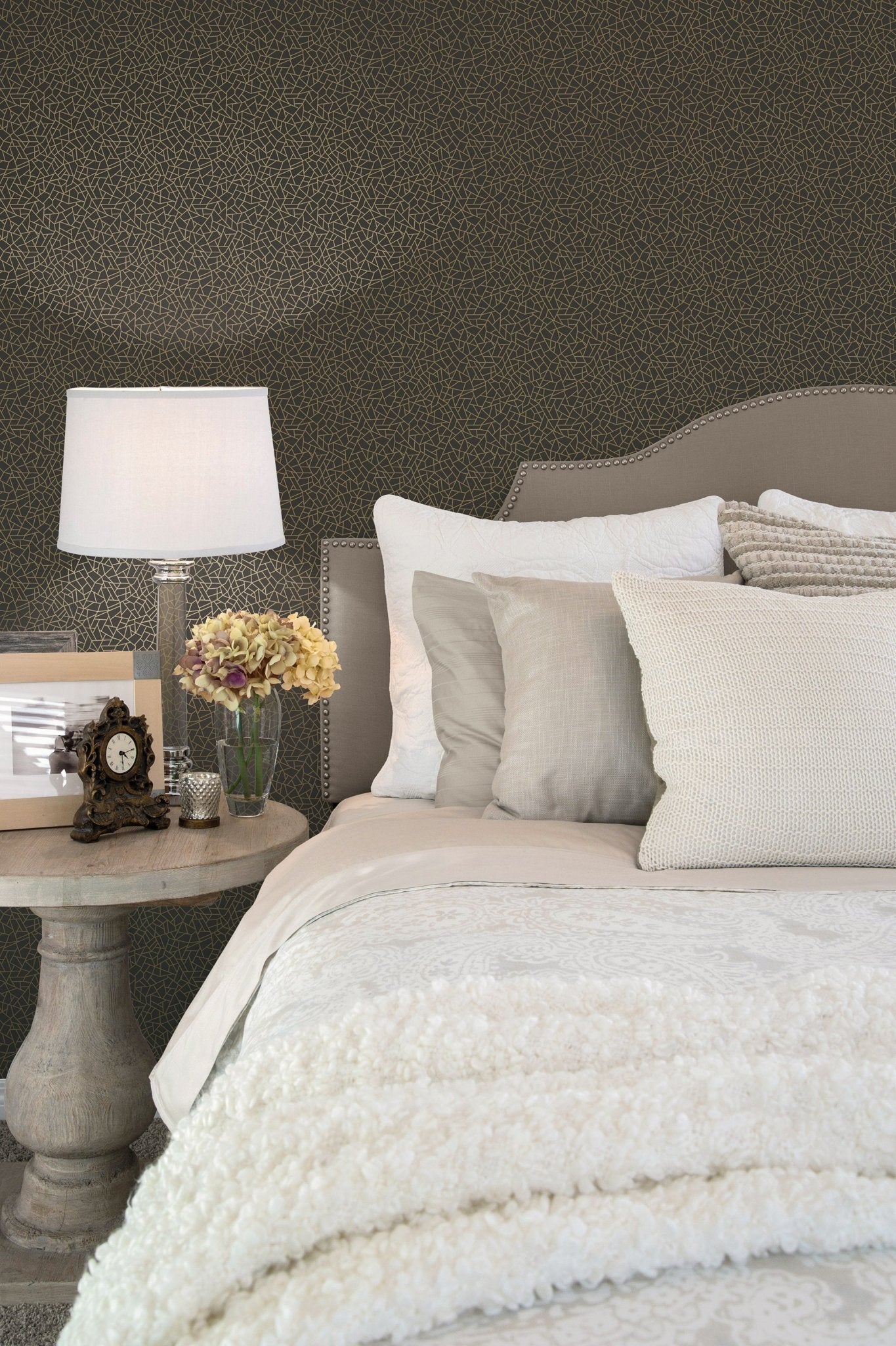 Metallic FX Shards Wallpaper - Black / Gold - Galerie - W78192 - Premier Wallcovering