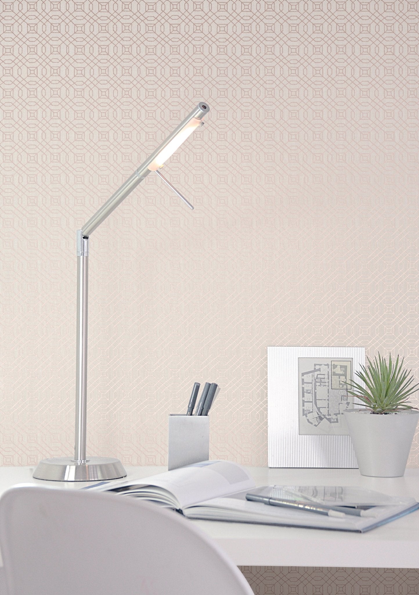 Metallic FX Small Linear Geo Wallpaper - Rose Gold - Galerie - W78214 - Premier Wallcovering