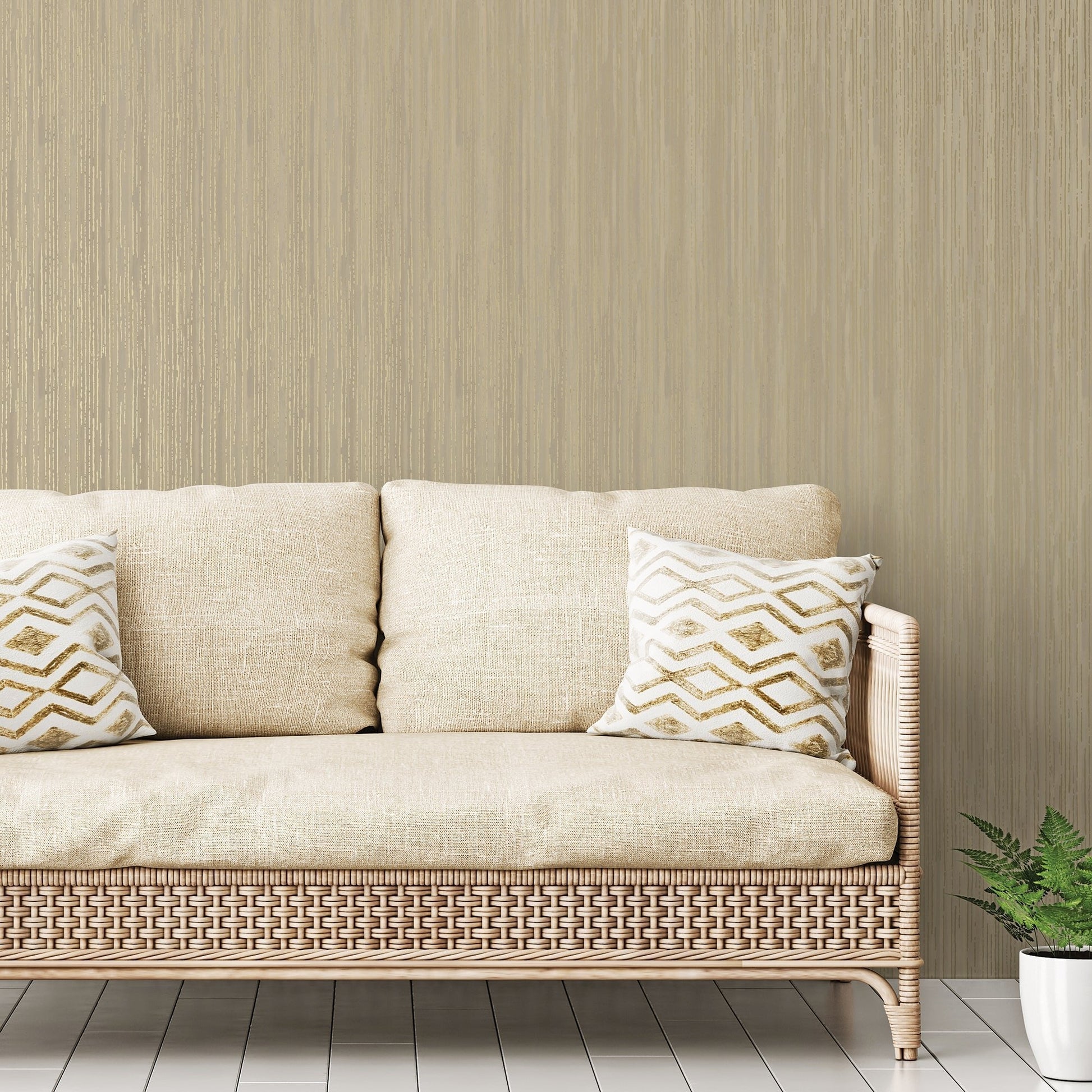 Metallic FX Stripe Wallpaper - Deep Gold - Galerie - W78188 - Premier Wallcovering
