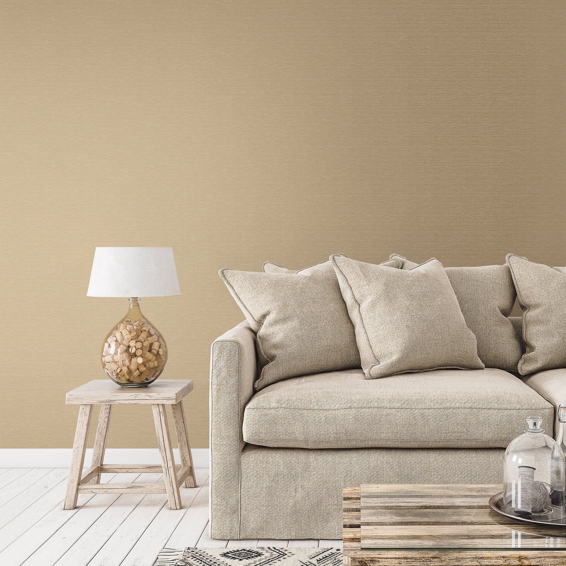 Metallic FX Weave Wallpaper - Deep Gold - Galerie - W78210 - Premier Wallcovering