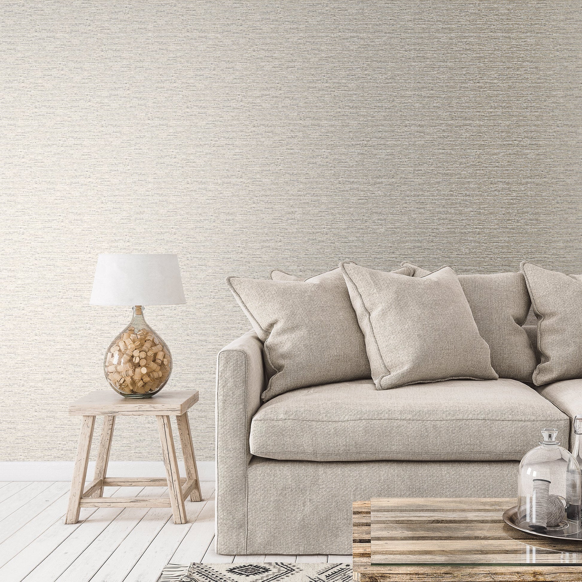 Metallic FX Weave Wallpaper - Silver - Galerie - W78207 - Premier Wallcovering