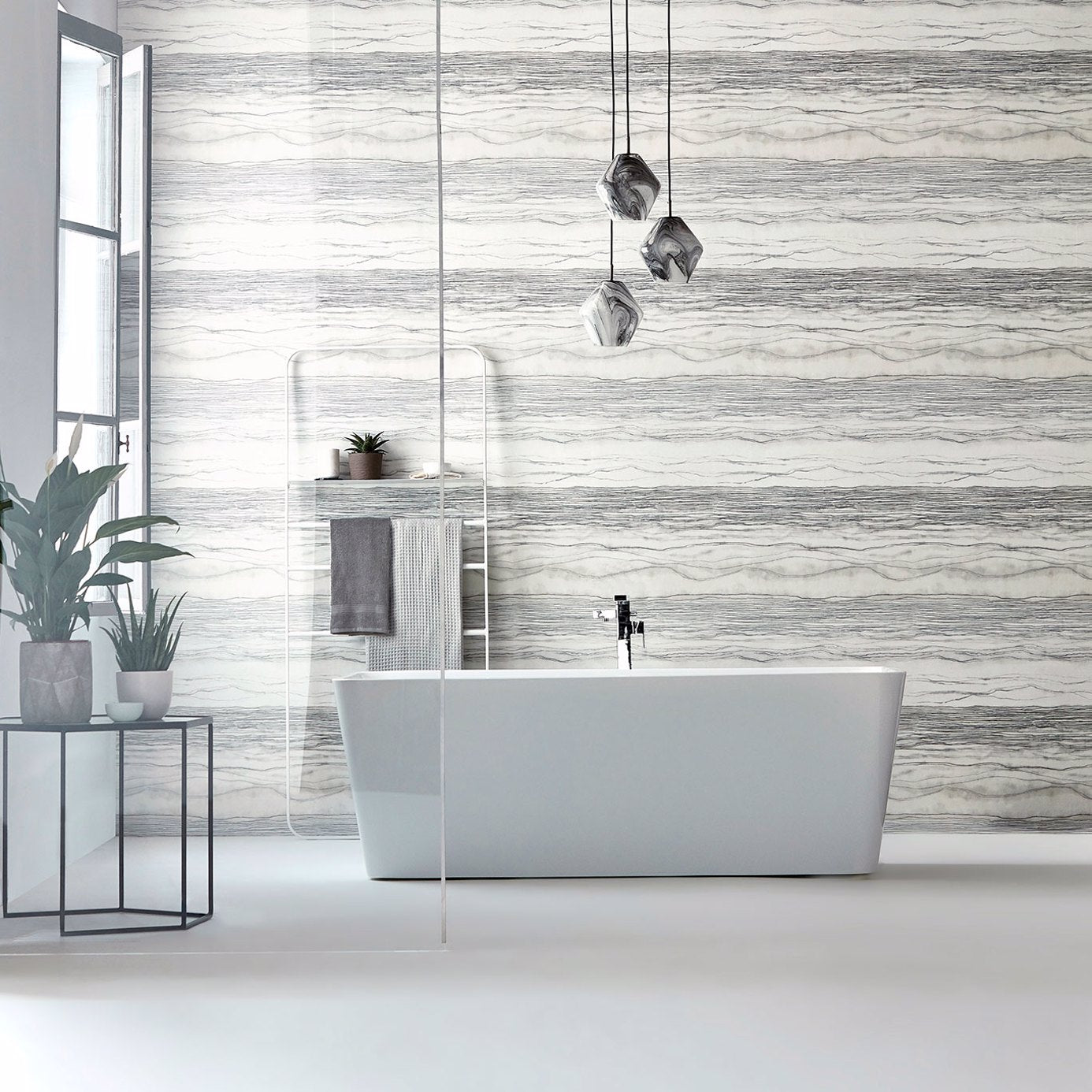 Metamorphic Wallpaper - Ash/Carrara - EVIW112052 - Harlequin - Premier Wallcovering