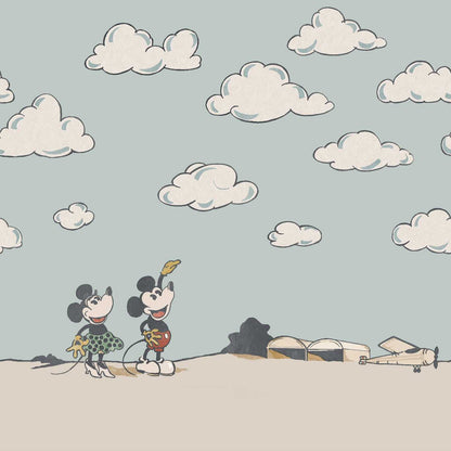 Mickey In The Clouds Wallpaper - Sea Salt - DDIW217292 - Sanderson