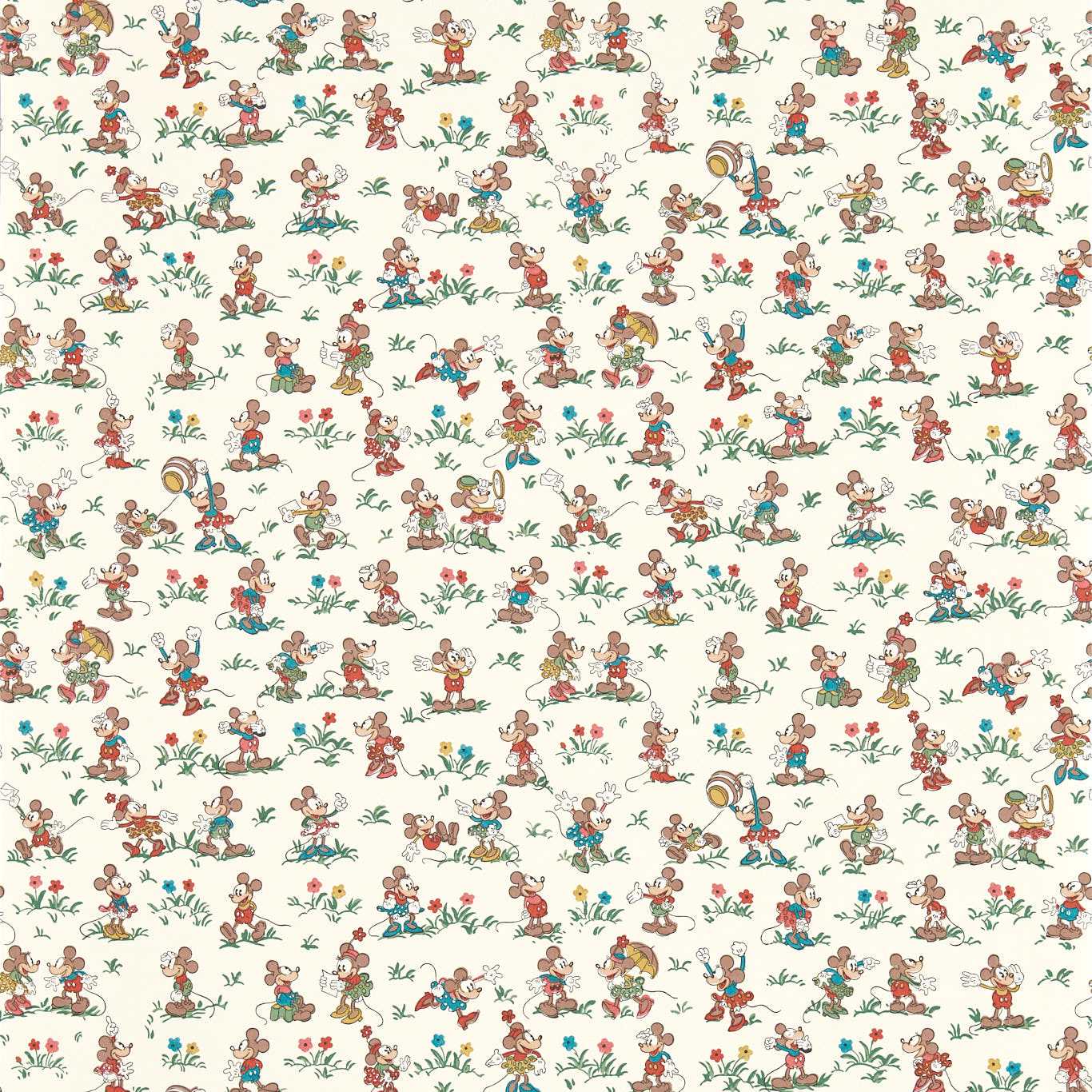 Mickey & Minnie Wallpaper - Allsorts - DDIW217263 - Sanderson