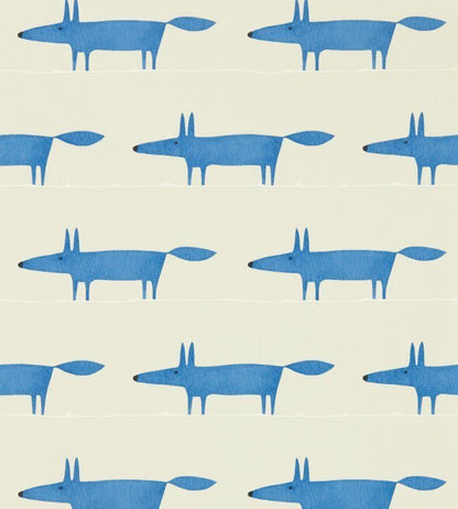 Midi Fox Wallpaper - Pebble / Denim - NHAP112817 - Scion