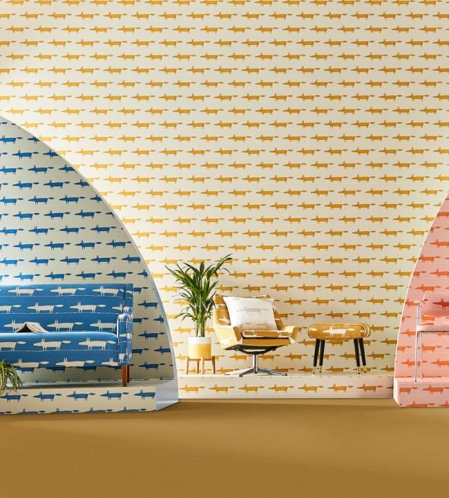 Midi Fox Wallpaper - Raffia / Chai - NHAP112818 - Scion