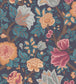 Midsummer Bloom Wallpaper - Burnt Orange, Rose & Petrol on Ink - 116/4014 - Cole & Son - Premier Wallcovering