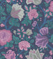 Midsummer Bloom Wallpaper - Mulberry, Purple & Teal on Ink - 116/4015 - Cole & Son - Premier Wallcovering