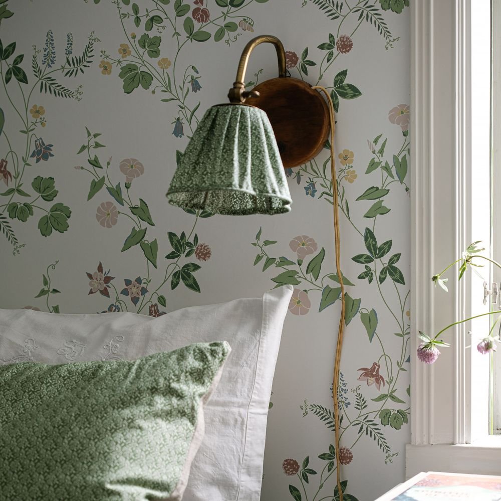 Midsummer Eve Wallpaper - White - Boråstapeter - 7680 - Premier Wallcovering