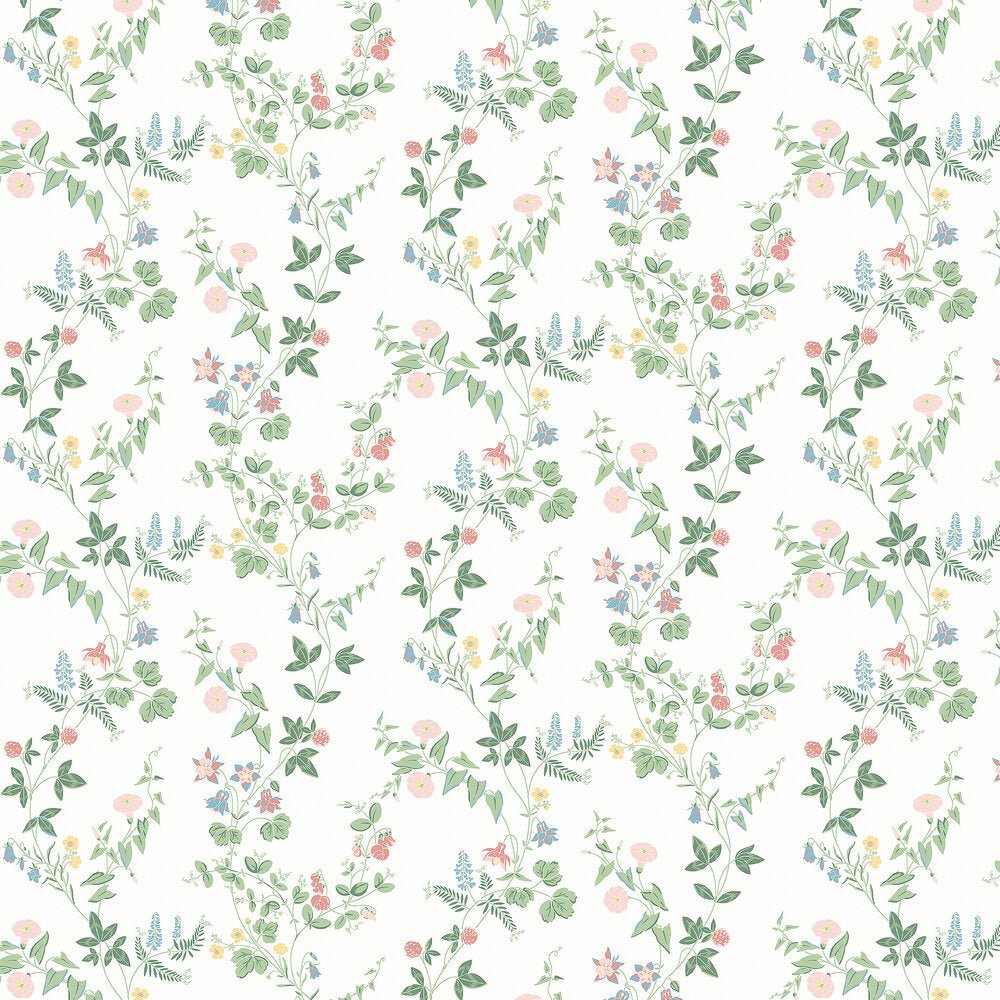 Midsummer Eve Wallpaper - White - Boråstapeter - 7680 - Premier Wallcovering