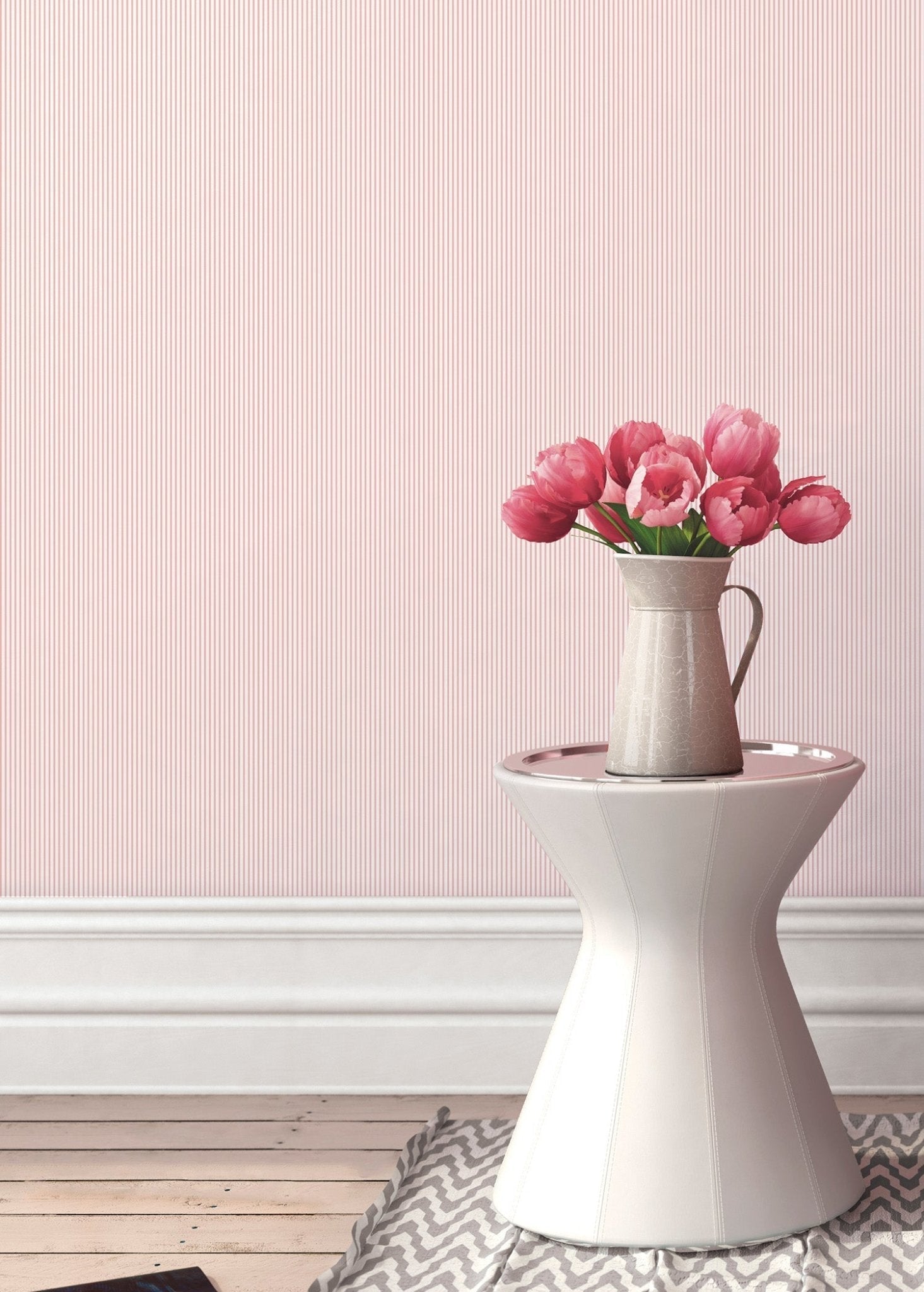 Miniatures 2 Delicate Stripe Wallpaper - Pink - Galerie - G67857 - Premier Wallcovering