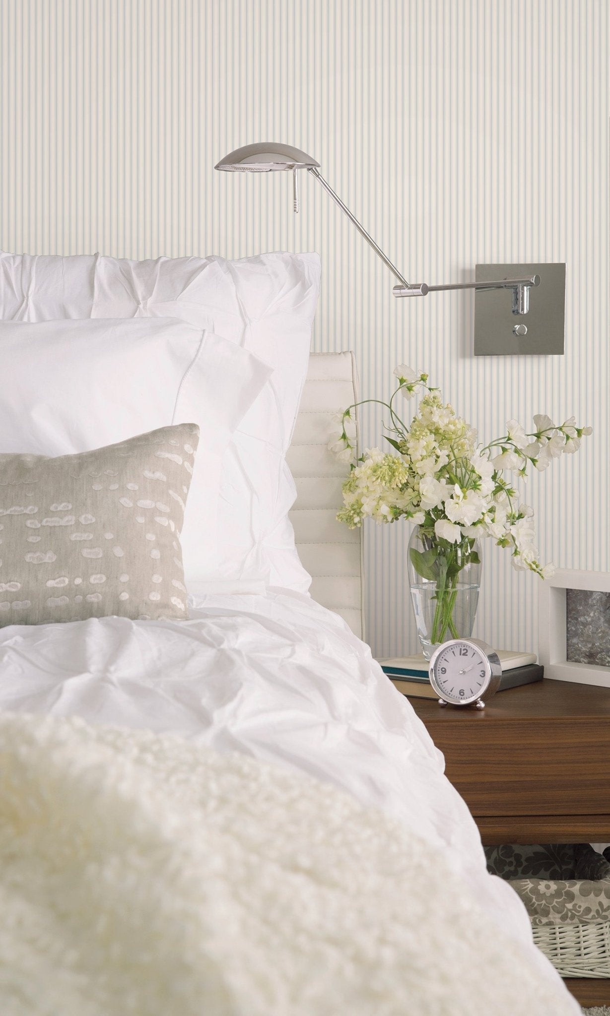 Miniatures 2 Double Stripe Wallpaper - Pale Blue / Cream - Galerie - G67929 - Premier Wallcovering