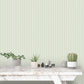 Miniatures 2 Double Stripe Wallpaper - Green / White - Galerie - G67928 - Premier Wallcovering