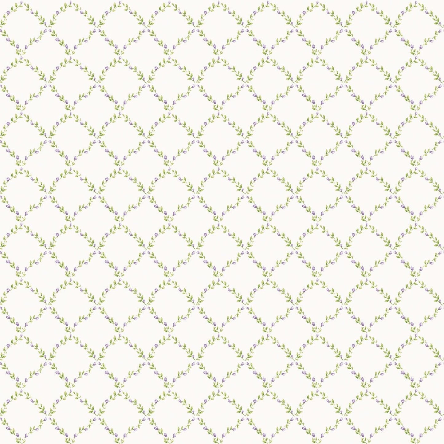 Miniatures 2 Geometric Trellis Wallpaper - Lilac / Green - Galerie - G67906 - Premier Wallcovering