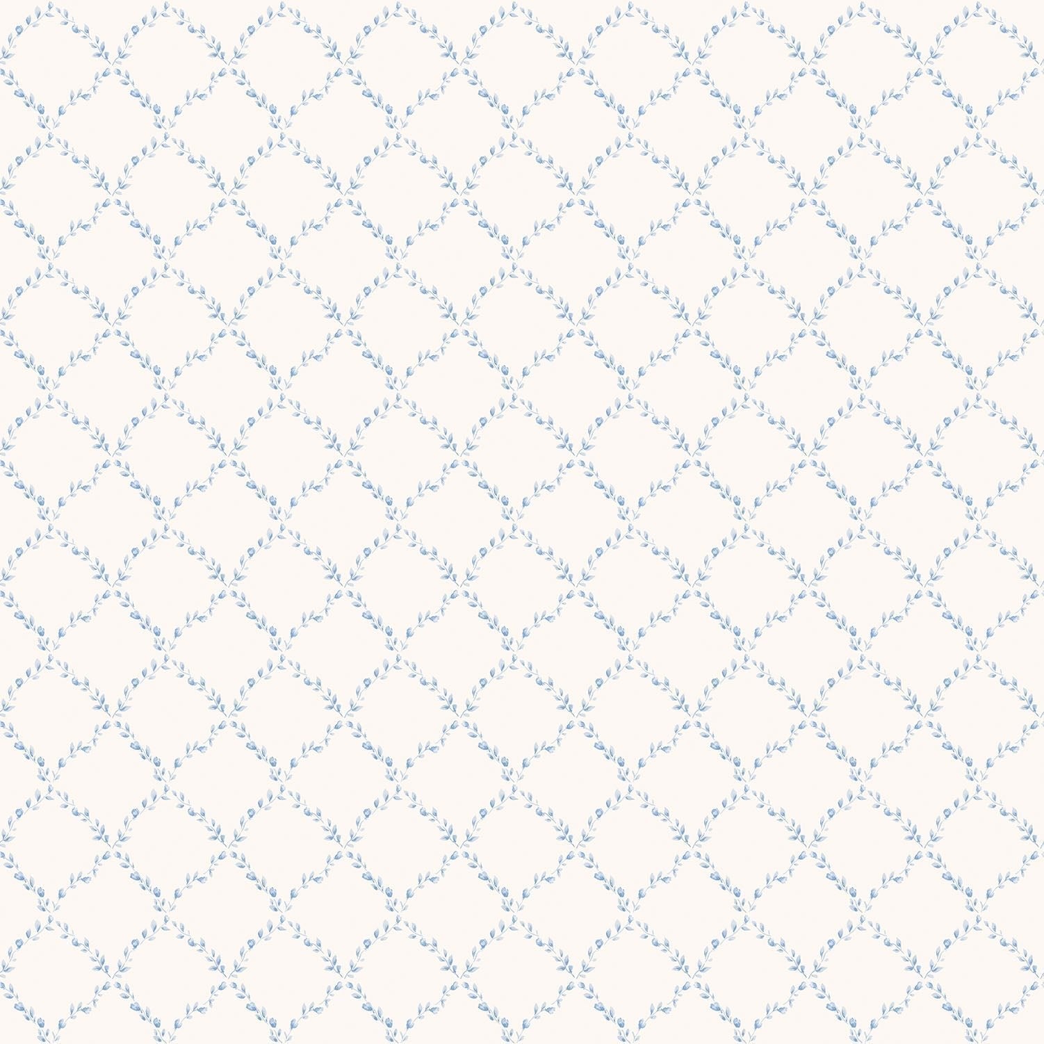 Miniatures 2 Geometric Trellis Wallpaper - Blue - Galerie - G67903 - Premier Wallcovering