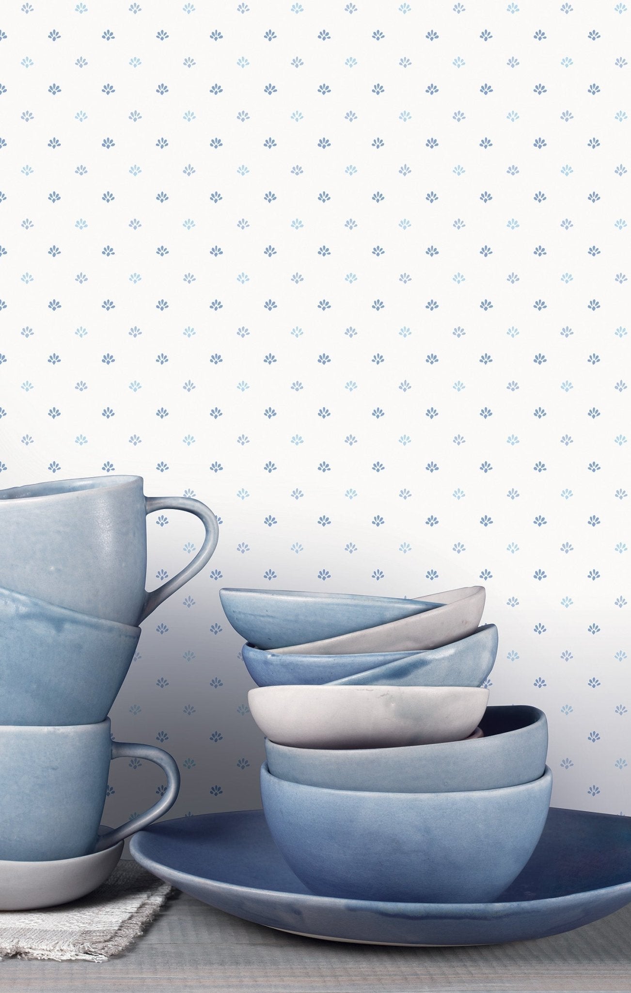 Miniatures 2 Mini Print Wallpaper - Blue - Galerie - G67898 - Premier Wallcovering