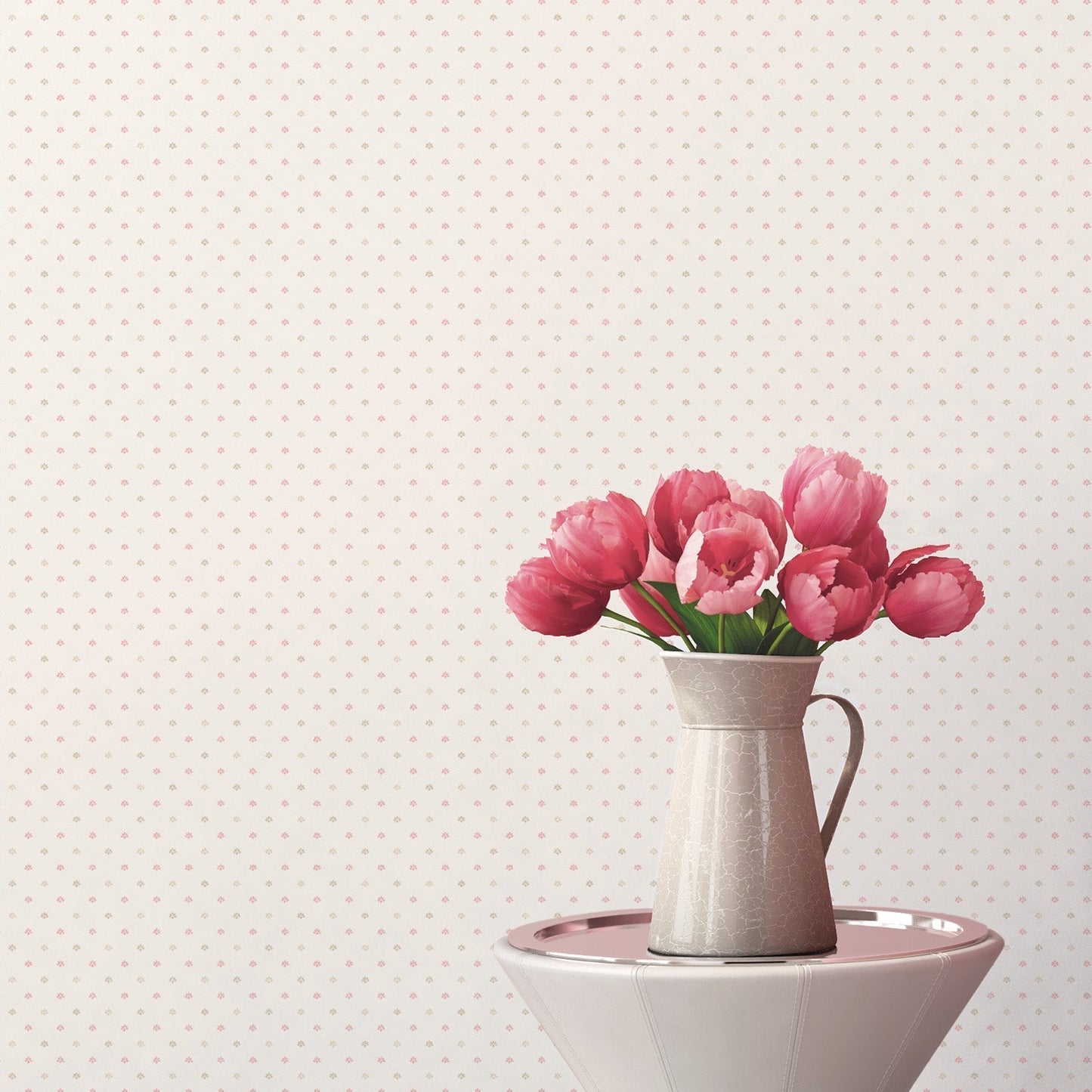 Miniatures 2 Mini Print Wallpaper - Pink / Beige - Galerie - G67900 - Premier Wallcovering