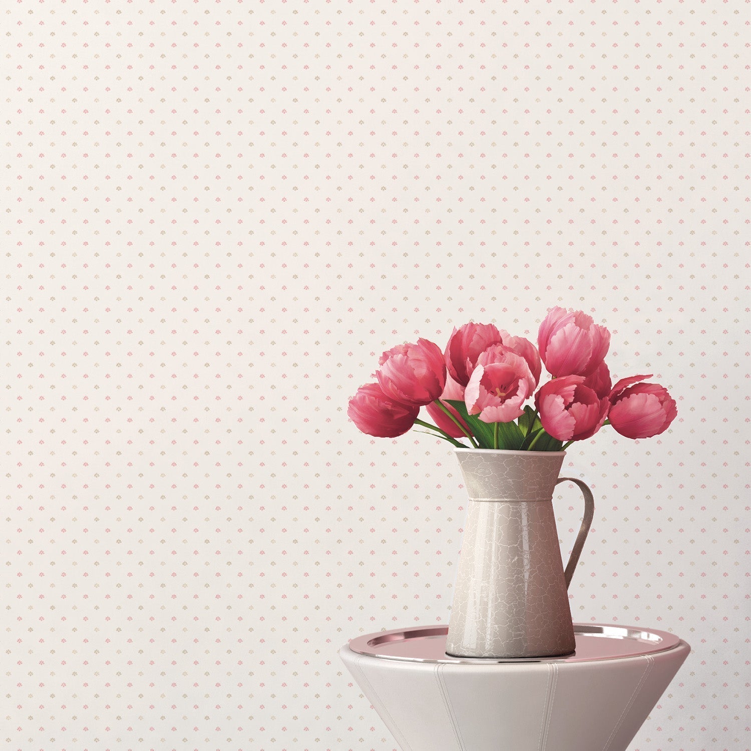 Miniatures 2 Mini Print Wallpaper - Pink / Beige - Galerie - G67900 - Premier Wallcovering