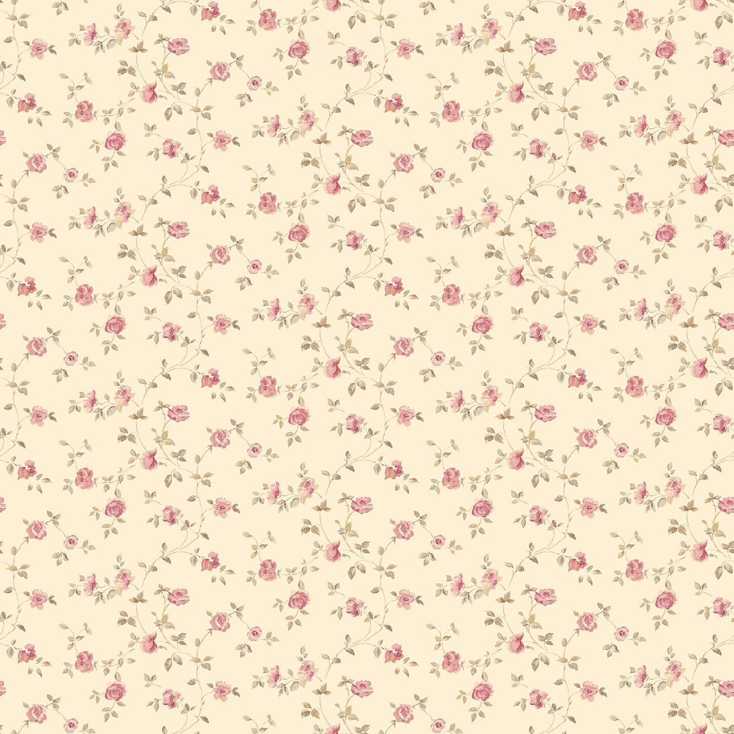 Miniatures 2 Mini Roses Wallpaper - Red / Beige - Galerie - G67888 - Premier Wallcovering