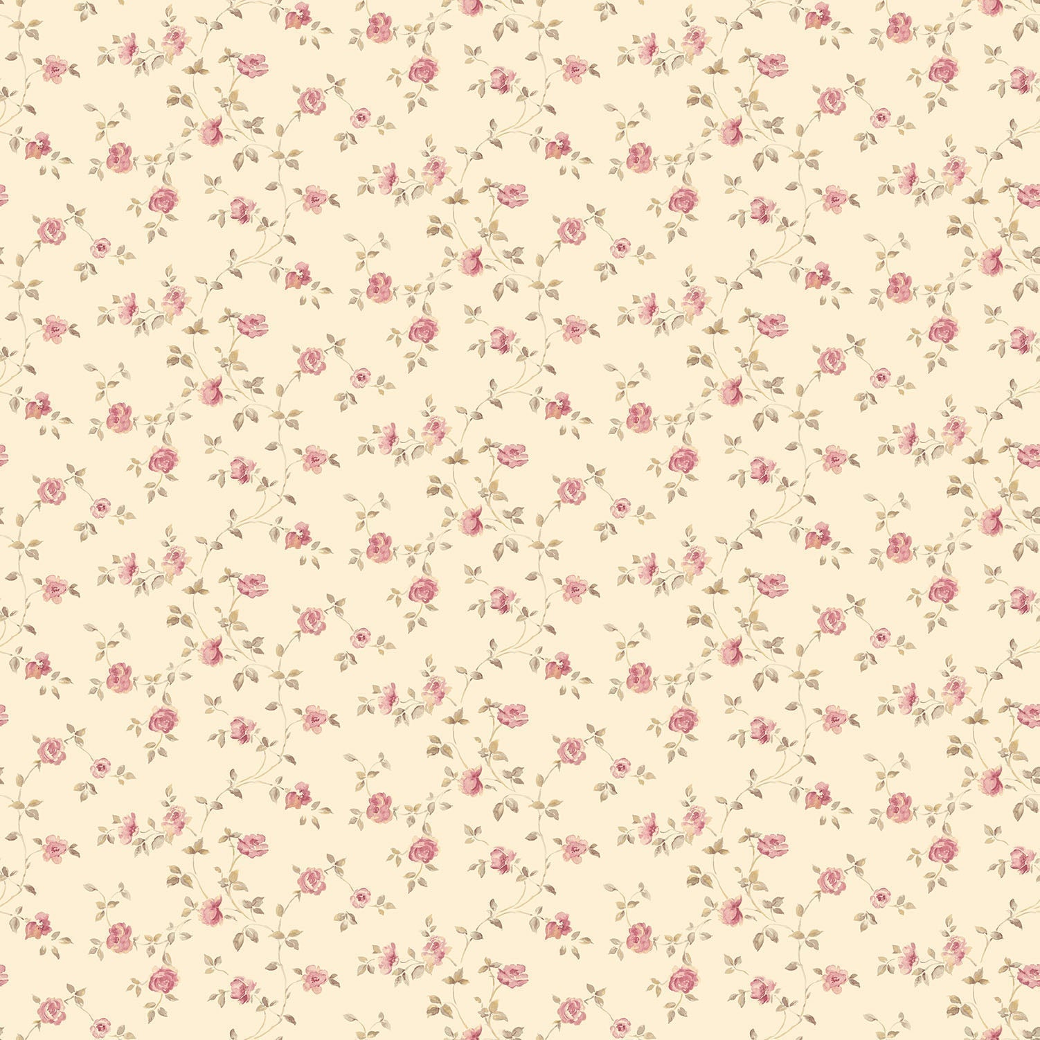 Miniatures 2 Mini Roses Wallpaper - Red / Beige - Galerie - G67888 - Premier Wallcovering