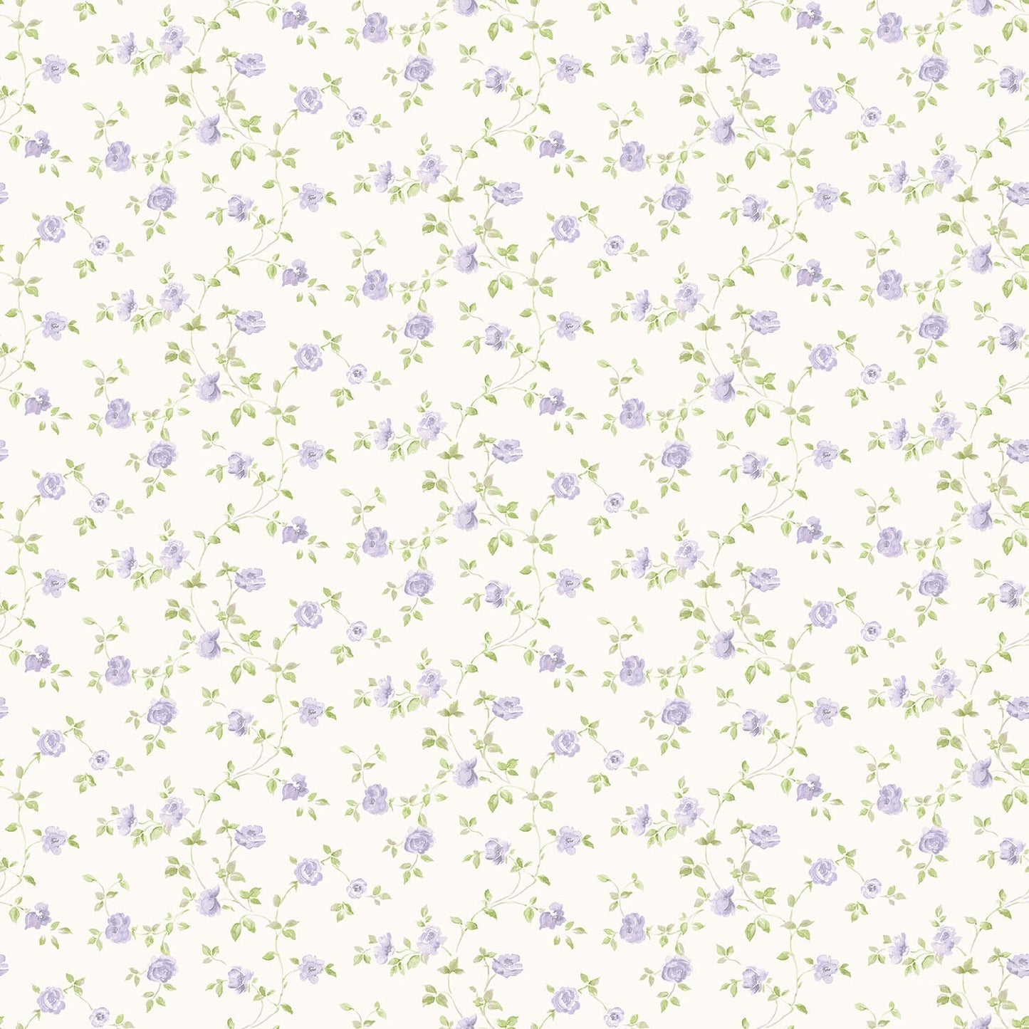 Miniatures 2 Mini Roses Wallpaper - Lilac / Green - Galerie - G67890 - Premier Wallcovering