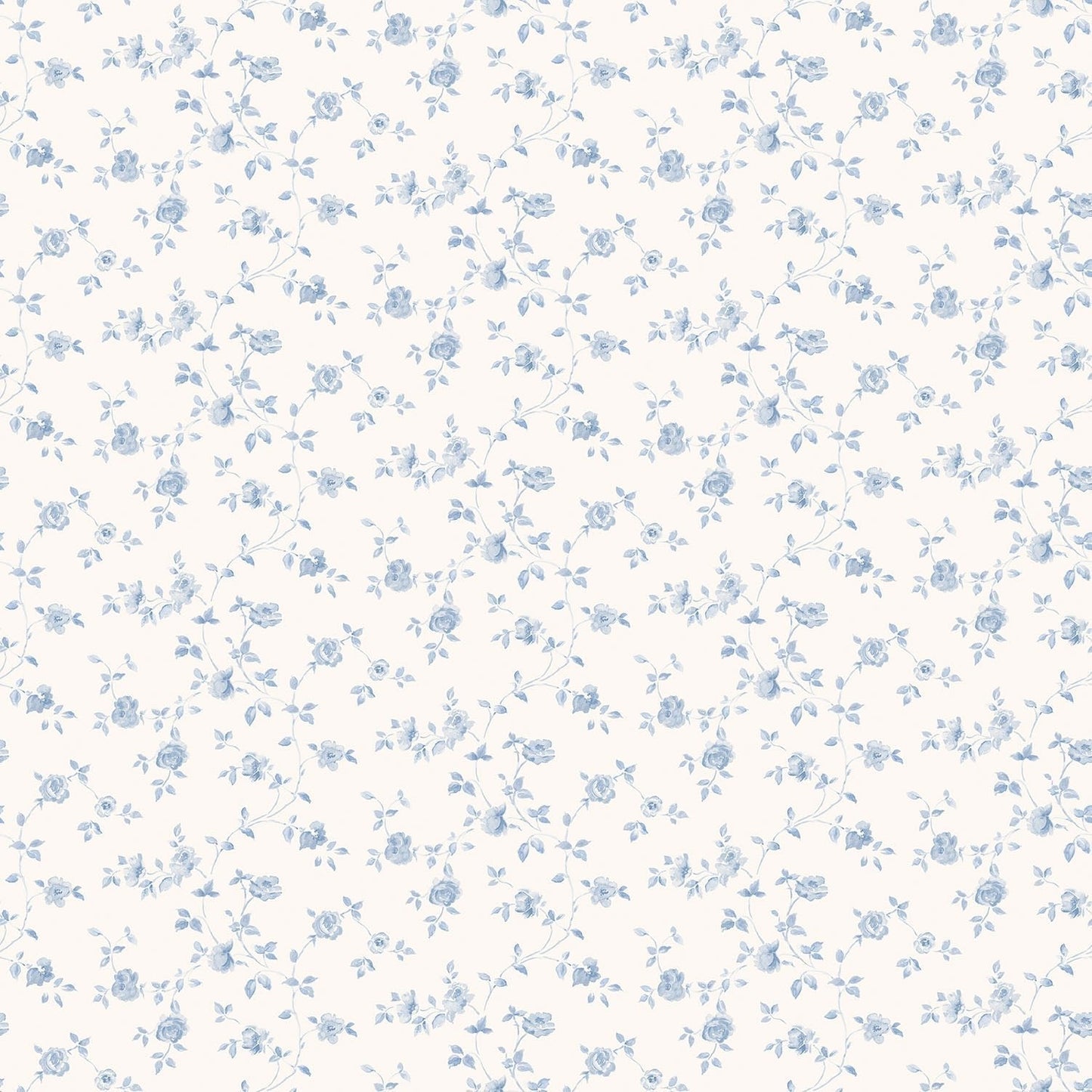 Miniatures 2 Mini Roses Wallpaper - Blue - Galerie - G67887 - Premier Wallcovering