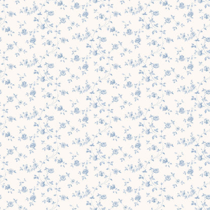 Miniatures 2 Mini Roses Wallpaper - Blue - Galerie - G67887 - Premier Wallcovering
