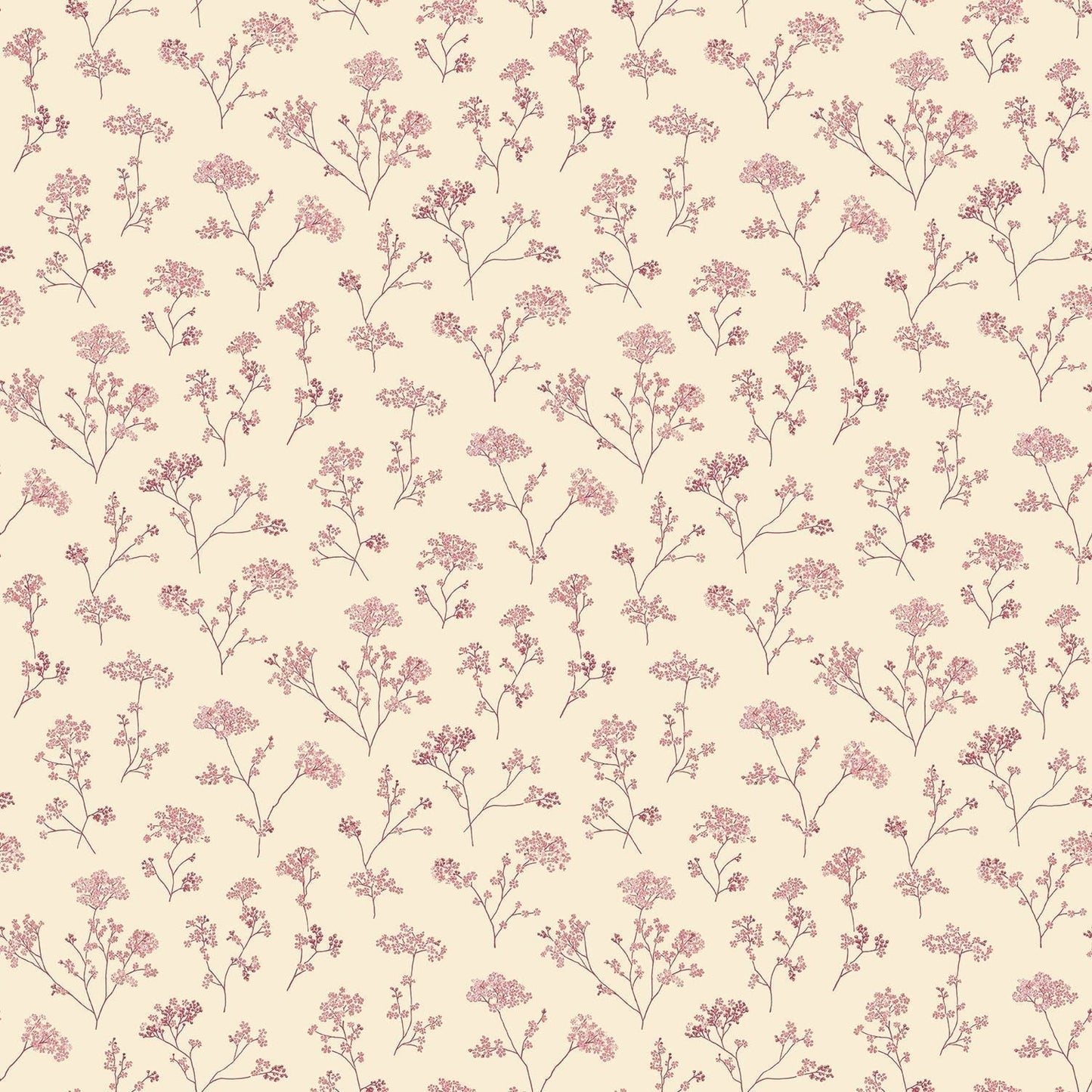 Miniatures 2 Parsley Flowers Wallpaper - Red - Galerie - G67872 - Premier Wallcovering