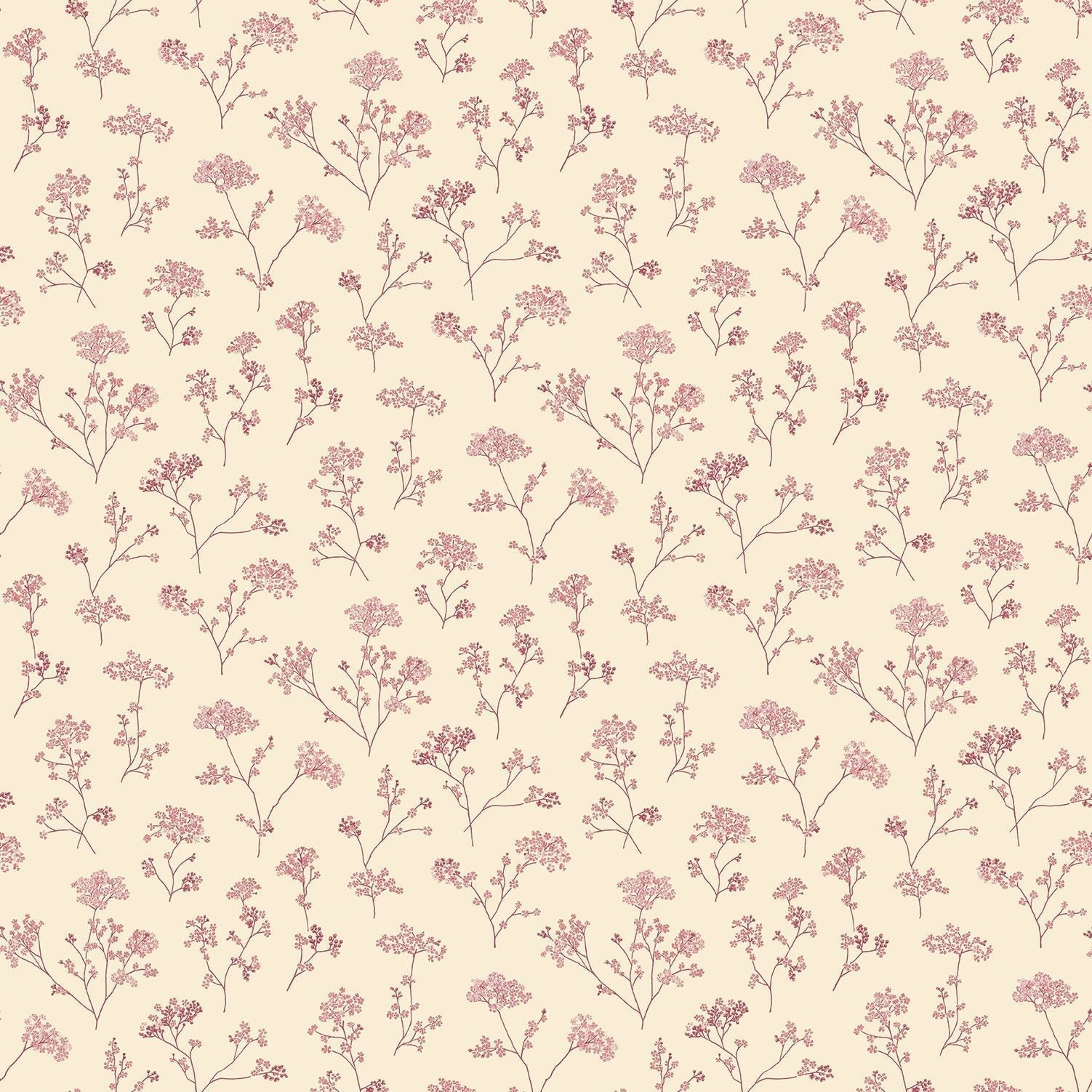 Miniatures 2 Parsley Flowers Wallpaper - Red - Galerie - G67872 - Premier Wallcovering