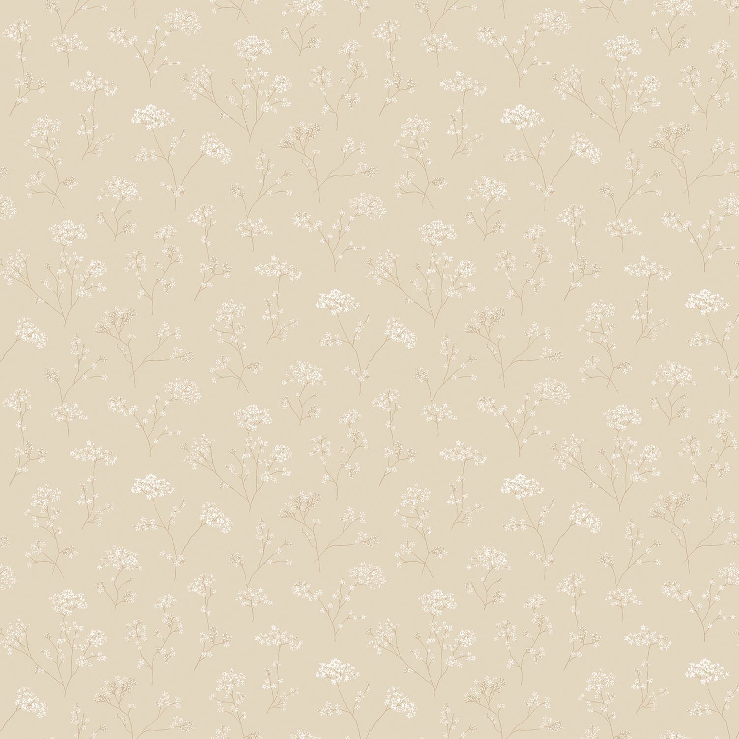 Miniatures 2 Parsley Flowers Wallpaper - Beige - Galerie - G67869 - Premier Wallcovering
