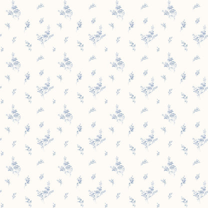 Miniatures 2 Rose Bouquets Wallpaper - Blue - Galerie - G67915 - Premier Wallcovering