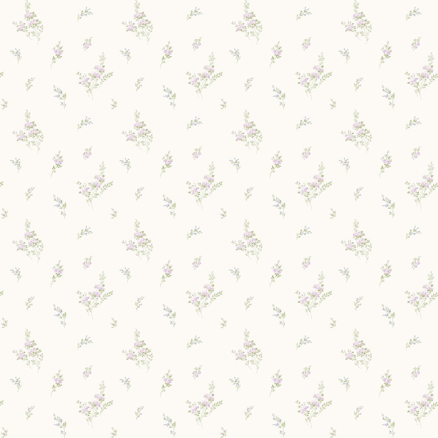 Miniatures 2 Rose Bouquets Wallpaper - Lilac / Green - Galerie - G67919 - Premier Wallcovering