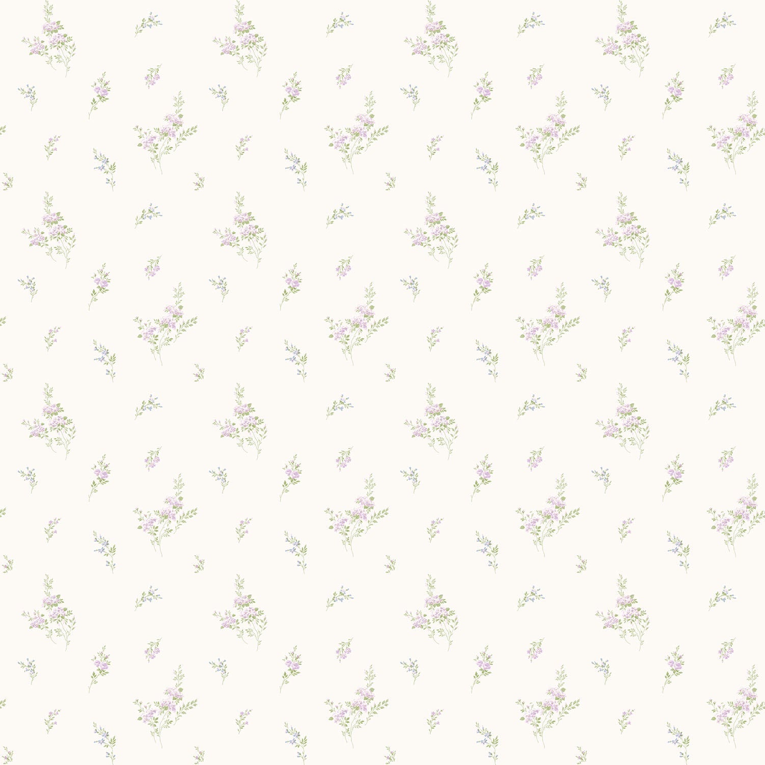 Miniatures 2 Rose Bouquets Wallpaper - Lilac / Green - Galerie - G67919 - Premier Wallcovering