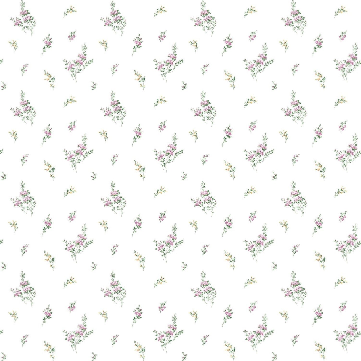 Miniatures 2 Rose Bouquets Wallpaper - Pink / Green - Galerie - G67918 - Premier Wallcovering