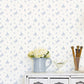 Miniatures 2 Rose Bouquets Wallpaper - Blue - Galerie - G67915 - Premier Wallcovering