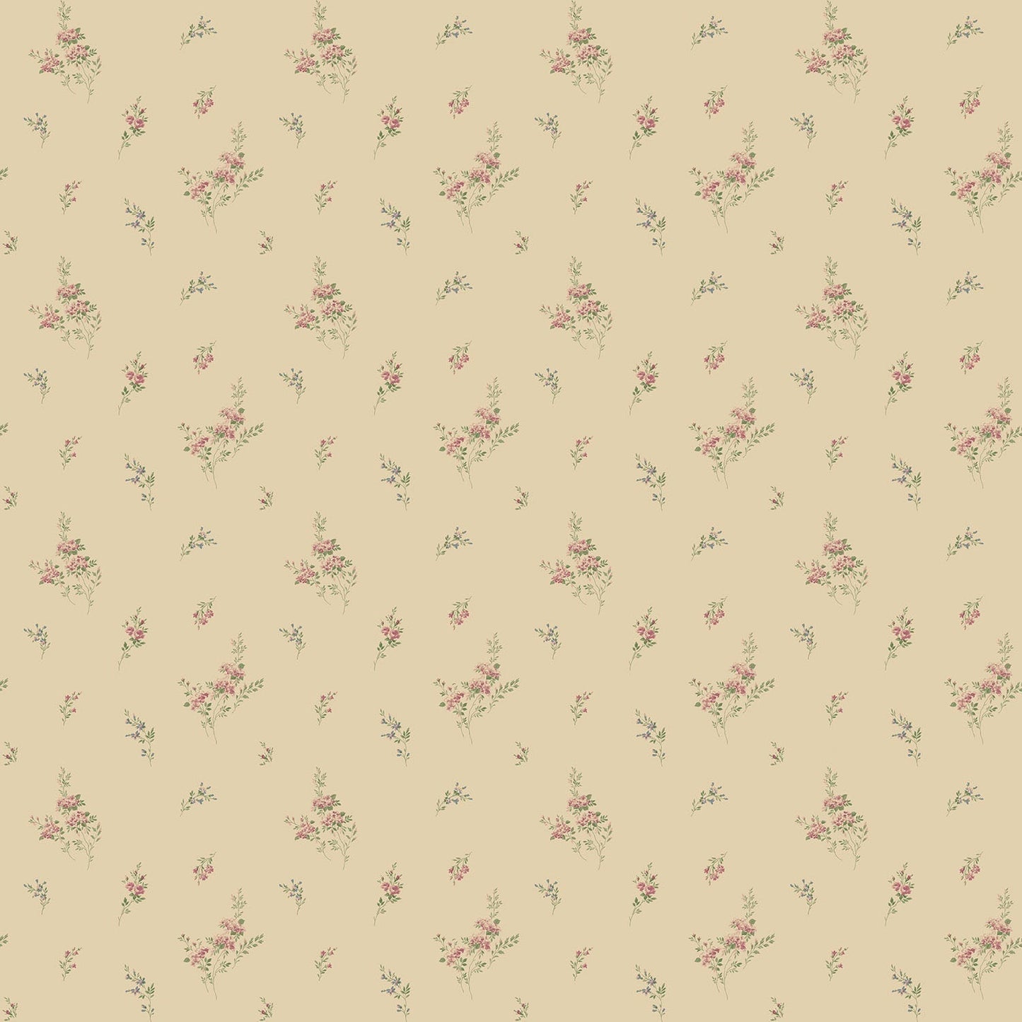 Miniatures 2 Rose Bouquets Wallpaper - Red / Beige - Galerie - G67917 - Premier Wallcovering