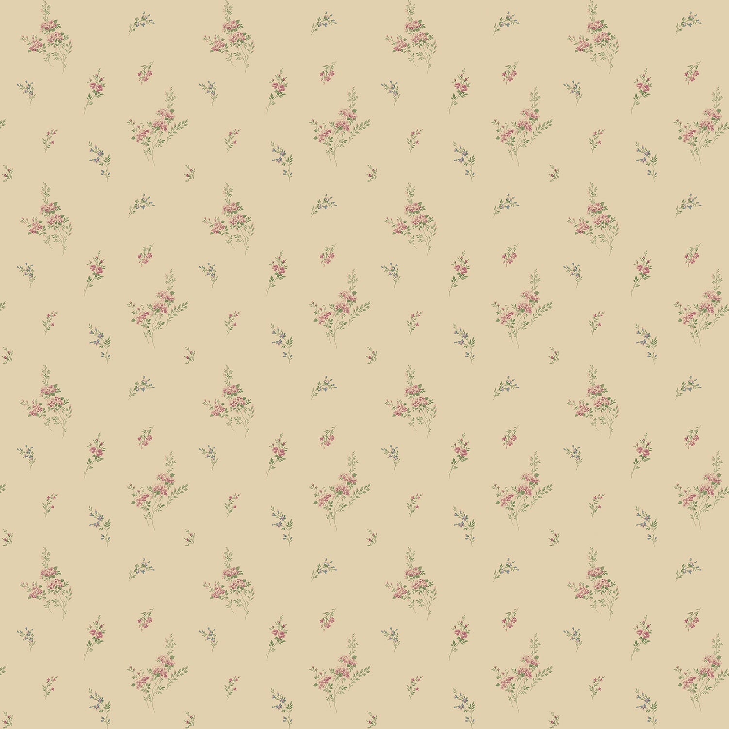 Miniatures 2 Rose Bouquets Wallpaper - Red / Beige - Galerie - G67917 - Premier Wallcovering