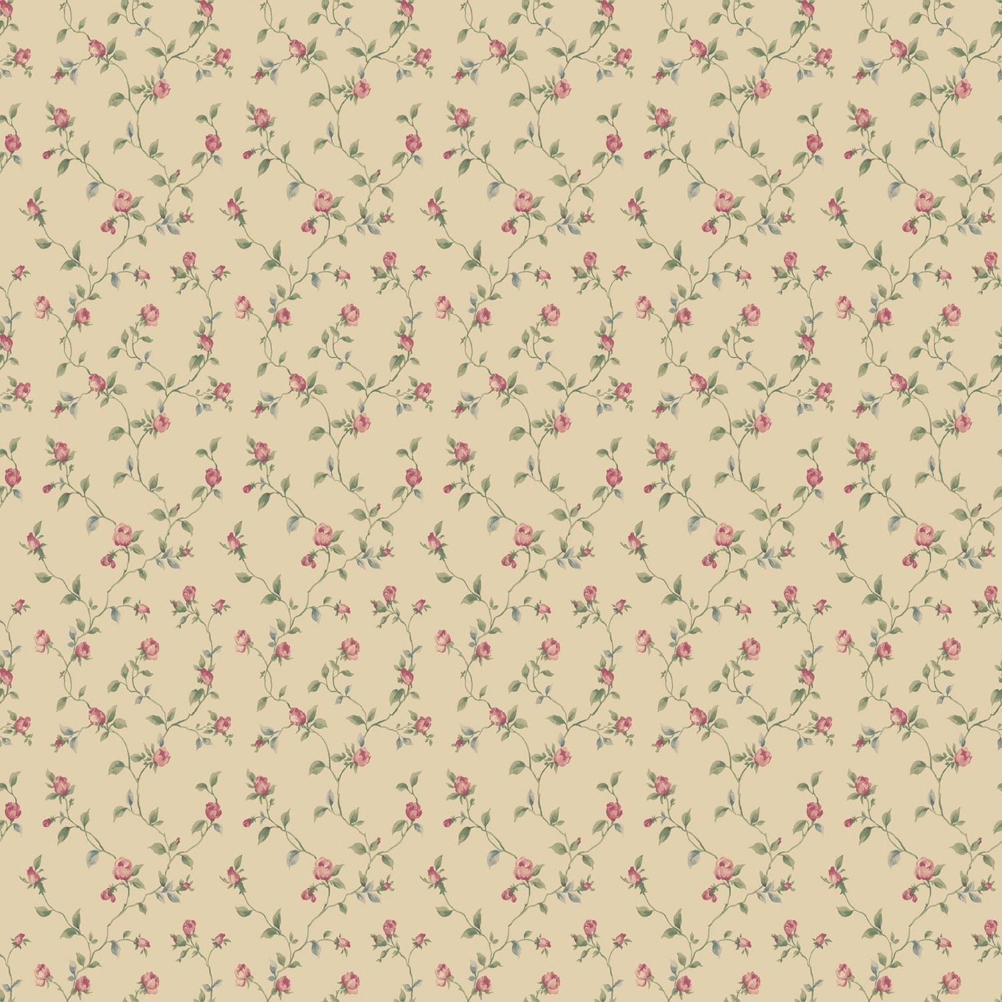 Miniatures 2 Rose Trellis Wallpaper - Red / Dark Cream - Galerie - G67934 - Premier Wallcovering