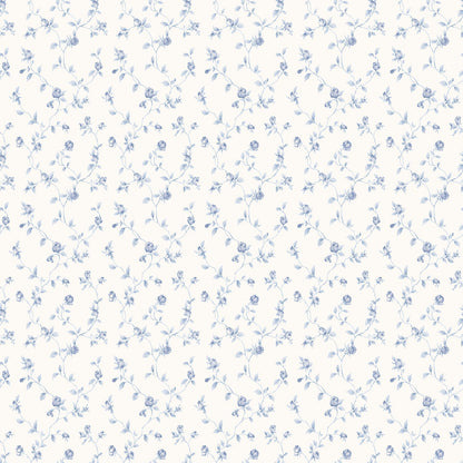 Miniatures 2 Rose Trellis Wallpaper - Blue - Galerie - G67932 - Premier Wallcovering