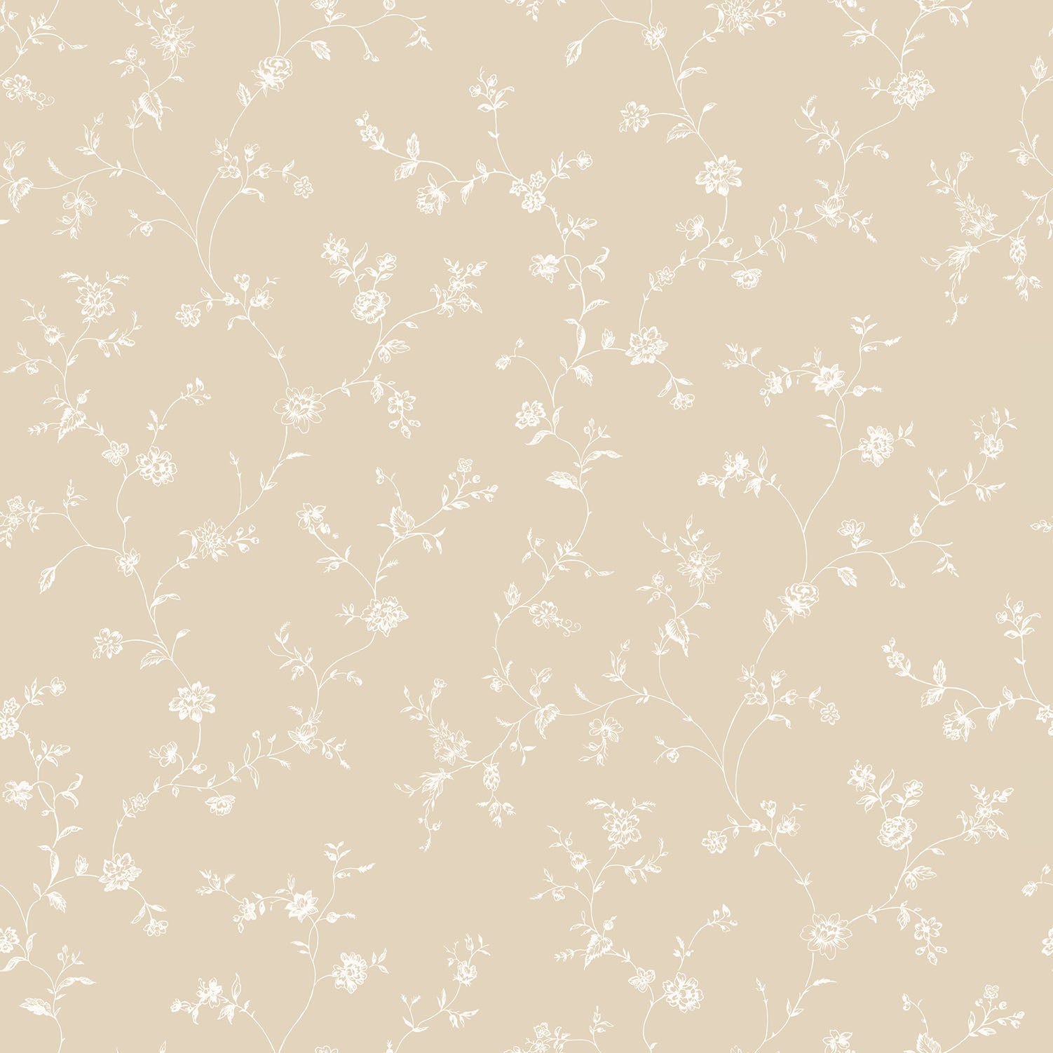 Miniatures 2 Small Flower Trellis Wallpaper - Beige - Galerie - G67860 - Premier Wallcovering