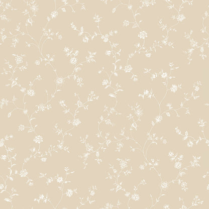 Miniatures 2 Small Flower Trellis Wallpaper - Beige - Galerie - G67860 - Premier Wallcovering