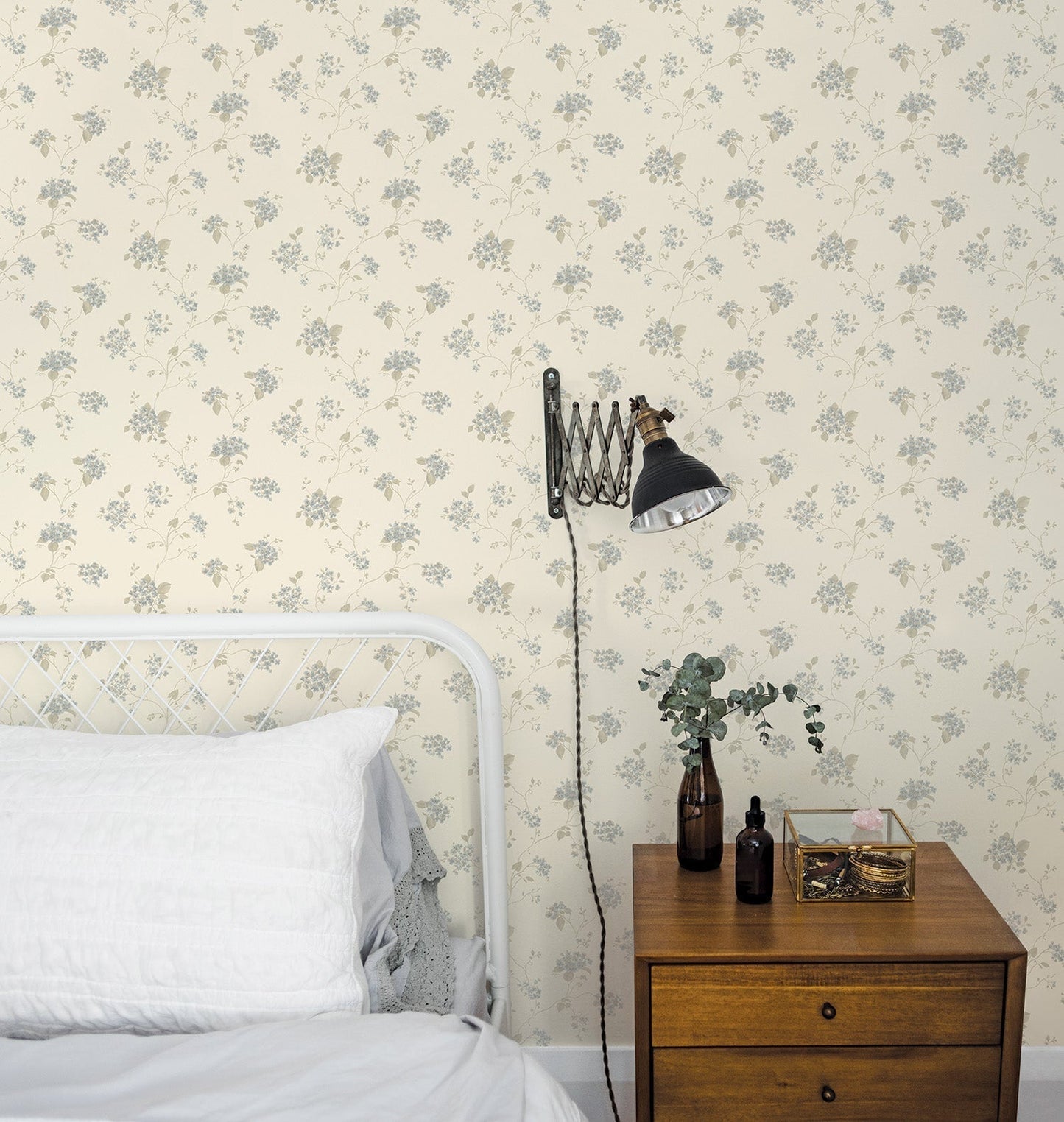 Miniatures 2 Spring Flowers Wallpaper - Pale Blue - Galerie - G67865 - Premier Wallcovering